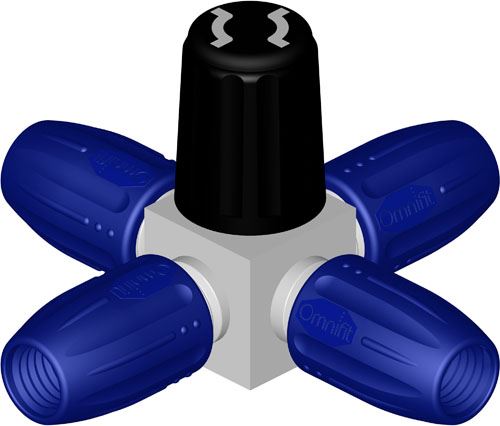 DIBA OMNIFIT VALVE, MANUAL, 4-PORT, STD