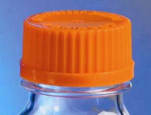 GL32 Orange Polypropylene Screw Cap with Plug Seal