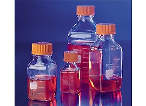 PYREX 250mL Square Glass Media Storage Bottles, wi