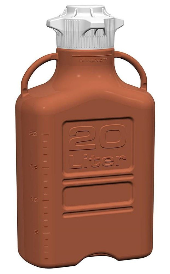 Carboy, 20L, Amber HDPE, 120mm Cap Each