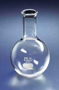 4060-500 PYREX 500mL Long Neck Boiling Flask, Flat Bottom a