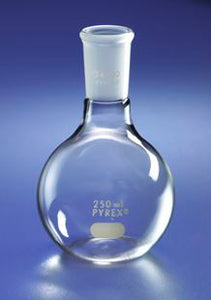 4100-500 PYREX 500mL Short Neck Boiling Flask, Flat Bottom,