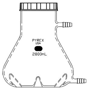 4429-2XL PYREX 2800mL Fernbach-Style Culture Flask with Baf