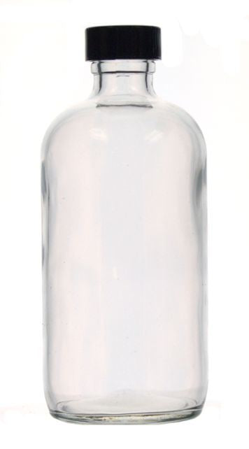 BOTTLE,BR,CLR,8OZ,PHEN,TSClear Glass Boston Round