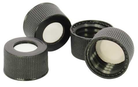 White Open Top PP Closure with Bonded PTFE Liner,