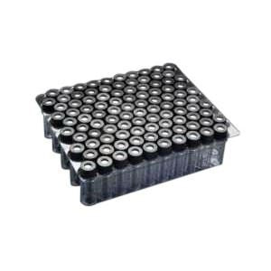 Clear 10-425mm Threaded Vial, 12x32mm, Black Polyp