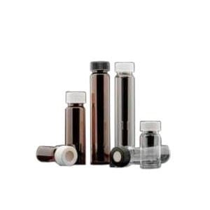 60mL Amber Vial, 24-400mm Solid Top White Polyprop