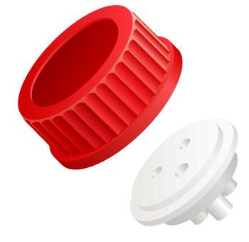 Cap Assembly, Red, 1/8