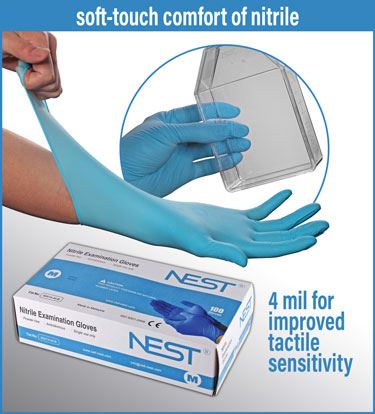 Nitrile Gloves, Blue, Small,