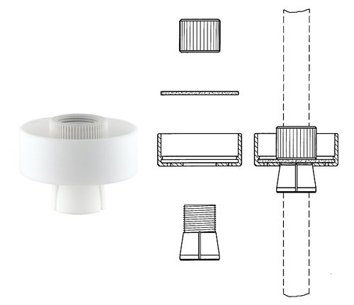 PTFE donut, 50 micron porosi