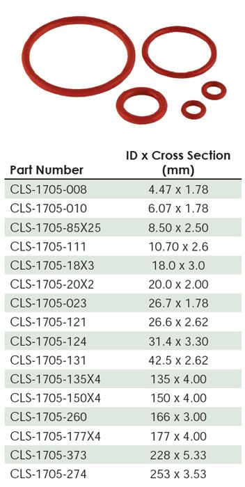 177mm ID x 4mm  Orange Silicon