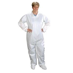 ComforTech Coverall, White, Inset Sleeve, Attached