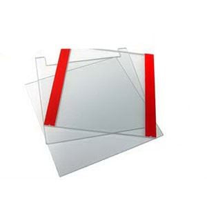 Notched glass plate, 10 x 10cm, for use with mini