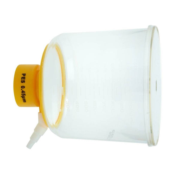 Bottle Top Filter, 1000mL, 90mm dia., Yellow, PES