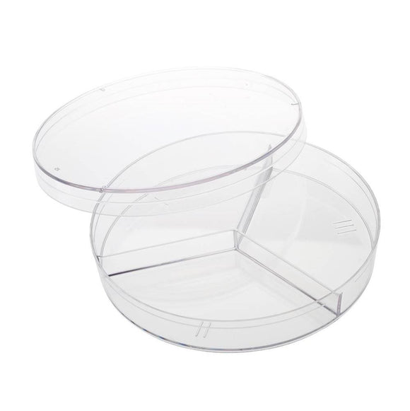 Compartment Petri Dish, 100 x 15mm Size, Clear, Po