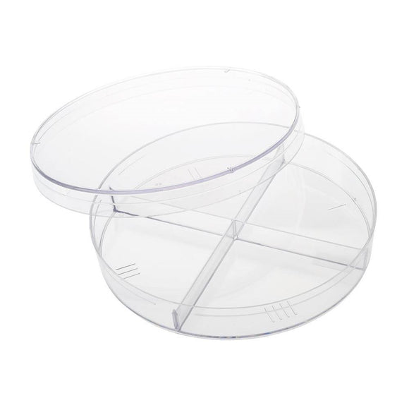 Compartment Petri Dish, 100 x 15mm Size, Clear, Po