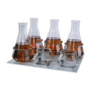 Platform with spring clamps for 6 x 1000ml flasks