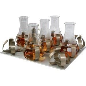 Platform with spring clamps for 9 x 500ml flasks f