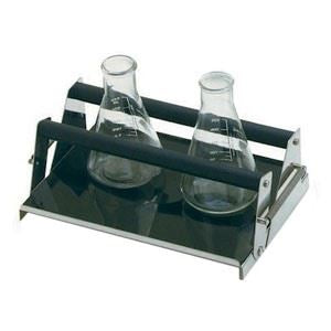 Spring loaded platform for flasks, bottles, or tub